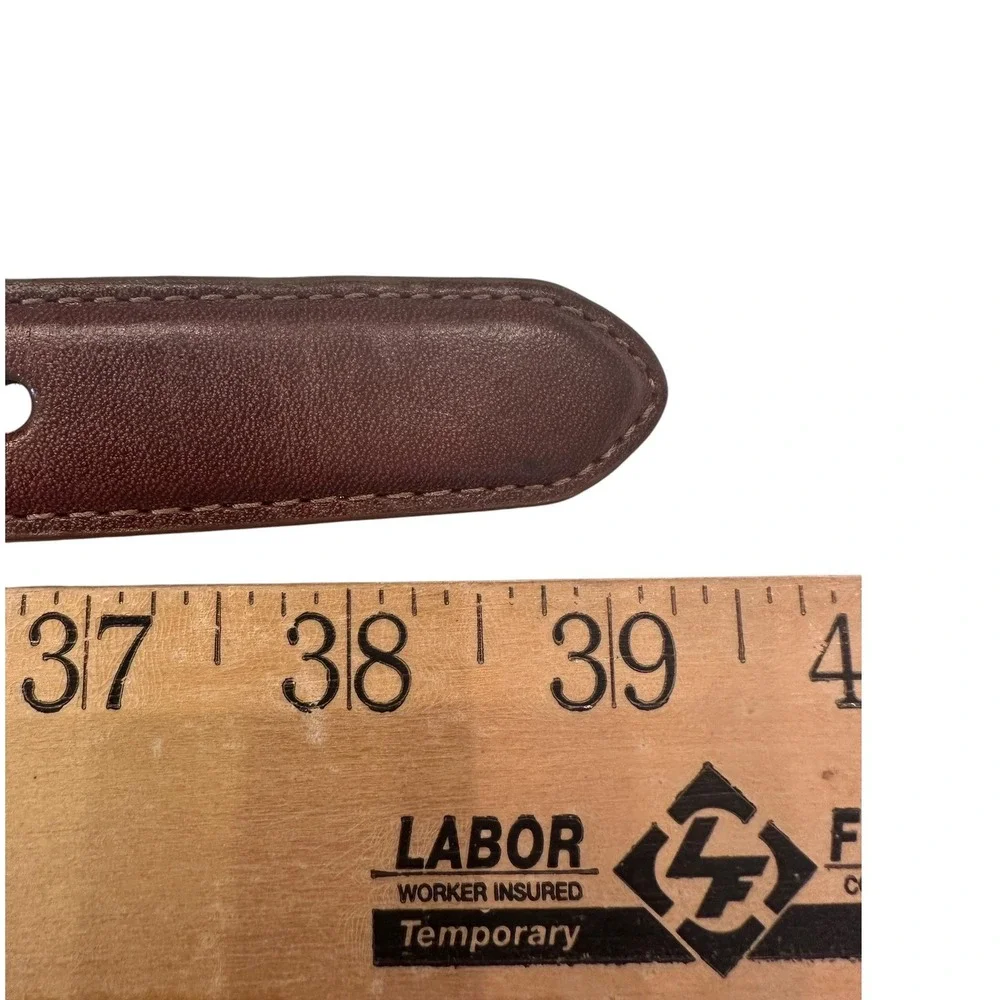 VTG Brighton Braided Brown Leather Belt Solid Brass Buckle Sz 34 Men's 90s‎ USA